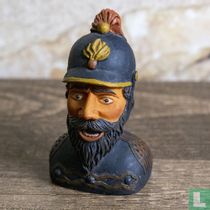 Police officer with pointy beard