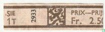 Sie 1T 2933 - Prix-Prijs Fr. 2.50