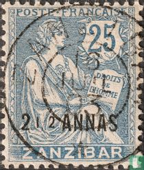Type Mouchon, with overprint 