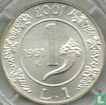 Italy 1 lira 2001 "History of the Lira - Lira of 1951"