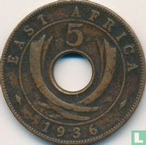 Afrique de l'Est 5 cents 1936 (sans marque d'atelier)