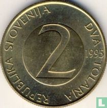 Slovenia 2 tolarja 1995 (type 1)