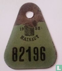  Plaque d immatriculation Hainut 1935