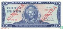 Cuba 20 Pesos 1987 Specimen