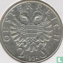 Austria 2 schilling 1934 "Death of Engelbert Dollfuss"