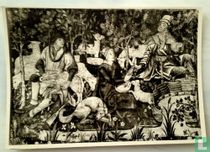 La tonte des moutons.Tapisserie de Tornai 15e s.