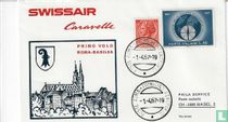 Eerste vlucht Swissair Rome-Bazel  