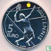 San Marino 5 euro 2023 (PROOF) "30th edition of the San Marino international tennis open"