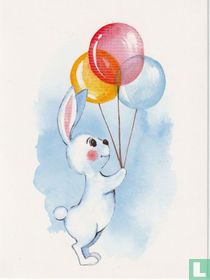 Haas met ballonnen 