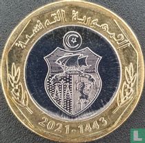 Tunisie 5 dinars 2021 (AH1443) "22nd anniversary Death of Habib Bourguiba"
