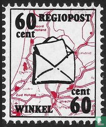 Postal item on map