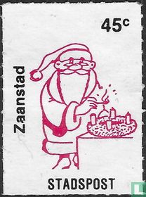 Kerstman met kerstkrans