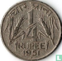 India ¼ rupee 1951 (Bombay)