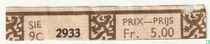 Sie 9C 2933 - Prix-Prijs Fr. 5.00