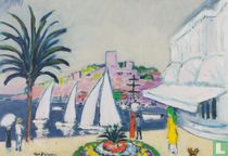 Gezicht op het casino in Cannes, circa 1925