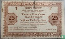 25 cents Rotterdamsche Lloyd "Ships money" série T KZM (PL1610.3.a2)