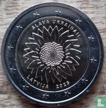 Lettland 2 Euro 2023 "Sunflower for Ukraine"