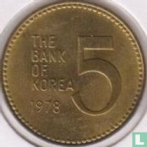 Corée du Sud 5 won 1978