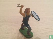 Warrior attacking with axe
