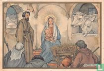 Maria, Jozef, kindje Jesus, de drie wijzen, de os en de ezel