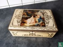 Romantisch tafereel met muzikant, wit
