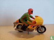 Racing motorbike with civilian driver