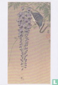 Vliegenvanger bij wisteria (Flycatcher on Wisteria, 1900/1910