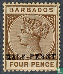 Koningin Victoria met opdruk