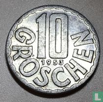 Austria 10 groschen 1953