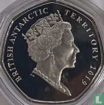 Britische Antarktis-Territorium 50 Pence 2019 (gefärbt) "Chinstrap penguin"