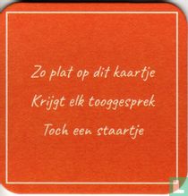 Zo plat op dit kaartje krijgt elk tooggesprek toch een staartje