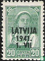 Timbres russes avec surcharge