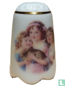 [Kinderen met poes op arm]