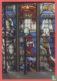 Detail uit het Glas-in-Loodraam van de Sint-Michiel en Sint-Goedele Kathedraal