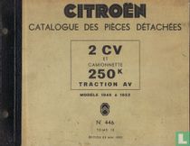 Catalogue des pièces détachées 2CV et camionette 250K