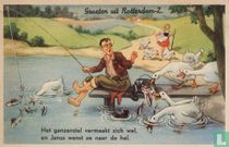 Groeten uit Rotterdam-Z - Het ganzenstel vermaakt zich wel en Janus wenst ze naar de hel