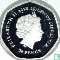 Gibraltar 20 Pence 2020 (PROOFLIKE) "European Football Championship - Sweden"