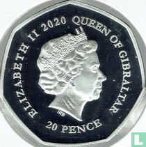 Gibraltar 20 Pence 2020 (PROOFLIKE) "European Football Championship - Scotland"