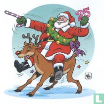Kerstman op rendier