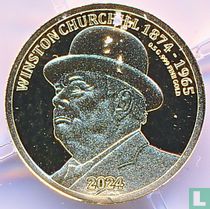 Congo-Brazzaville 100 francs 2024 (PROOF) "150th anniversary Birth of Winston Churchill"
