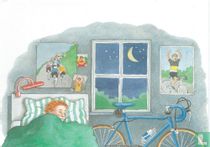 jongen dromend over fietsen