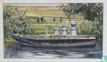 Bootje met melkbussen