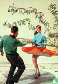 Swingend danspaar - Getekende jukebox