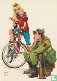 Tienerkaart tieners - fiets - geweer 