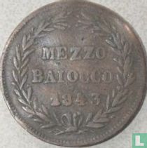 États pontificaux ½ baiocco 1843 (XIII R)