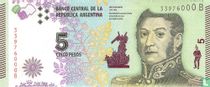 Argentinien 5 Pesos 2015