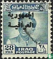 Aufdruck Republik auf 1948 Faisal II.