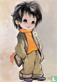 Kinderkaart jongen - bloem - zakdoek