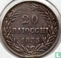 États pontificaux 20 baiocchi 1835 (R)