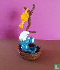 Smurf in bathtub